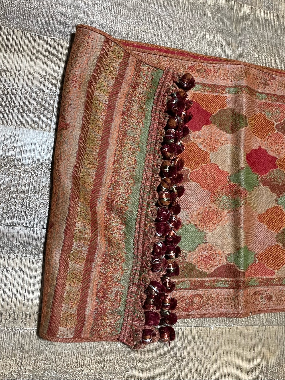 Pure wool Woolmark Warm tones Luxury wool Stole Shawl Scarf - 64x13 - Picture 4 of 6